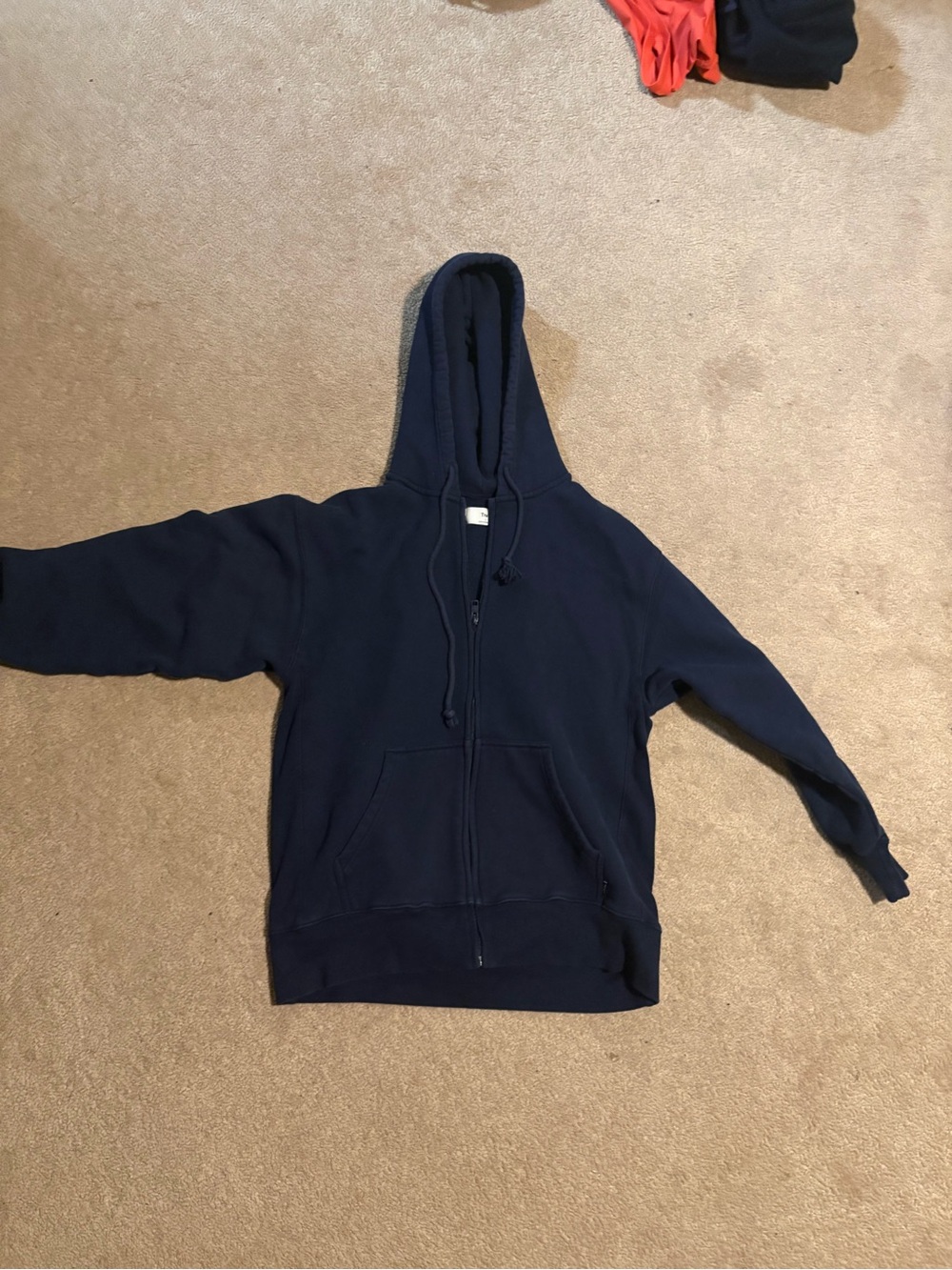 TNA Navy Zip-Up Hooded Sweatshirt